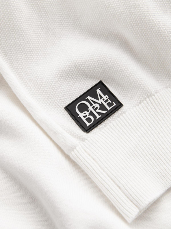 Ombre Clothing Muški raglan pulover s rebrastim rukavima Bijela Ombre odjeća