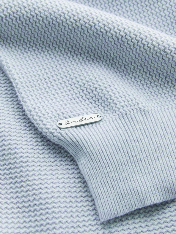 Ombre Clothing Muški melange strukturirani pleteni pulover plava Ombre odjeća