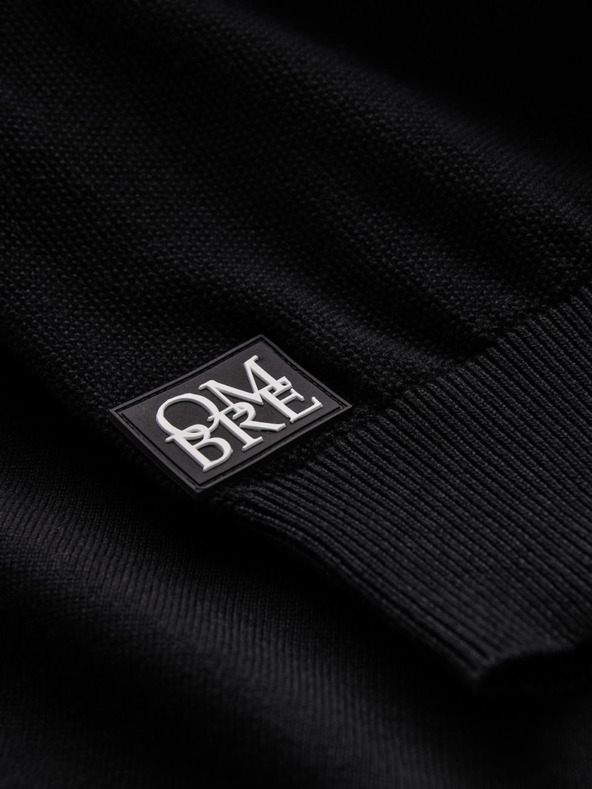 Ombre Clothing Muški raglan džemper s rebrastim rukavima crna Ombre odjeća