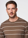 Ombre Clothing Muški ležerni pulover s vodoravnim prugama, smeđa Ombre odjeća