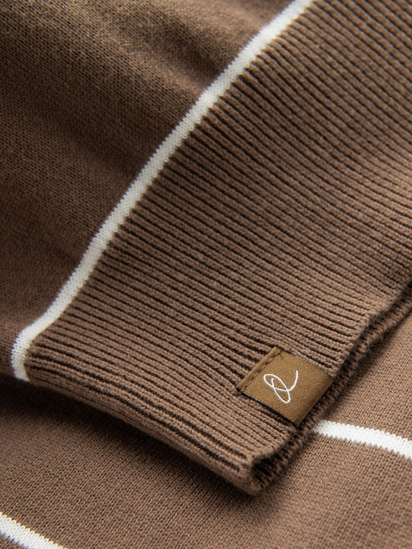Ombre Clothing Muški ležerni pulover s vodoravnim prugama, smeđa Ombre odjeća
