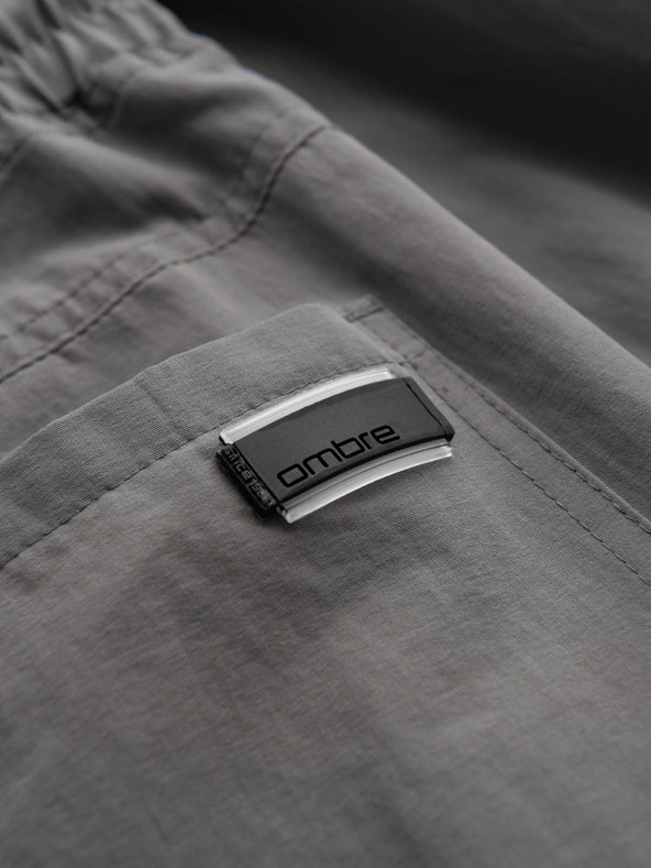 Ombre Clothing Muške jogger hlače s džepovima i printom siva Ombre odjeća