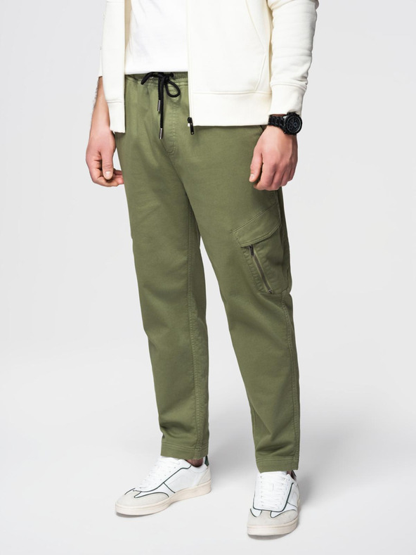 Ombre Clothing Muška pletena trenirka s džepovima maslinasta Ombre odjeća