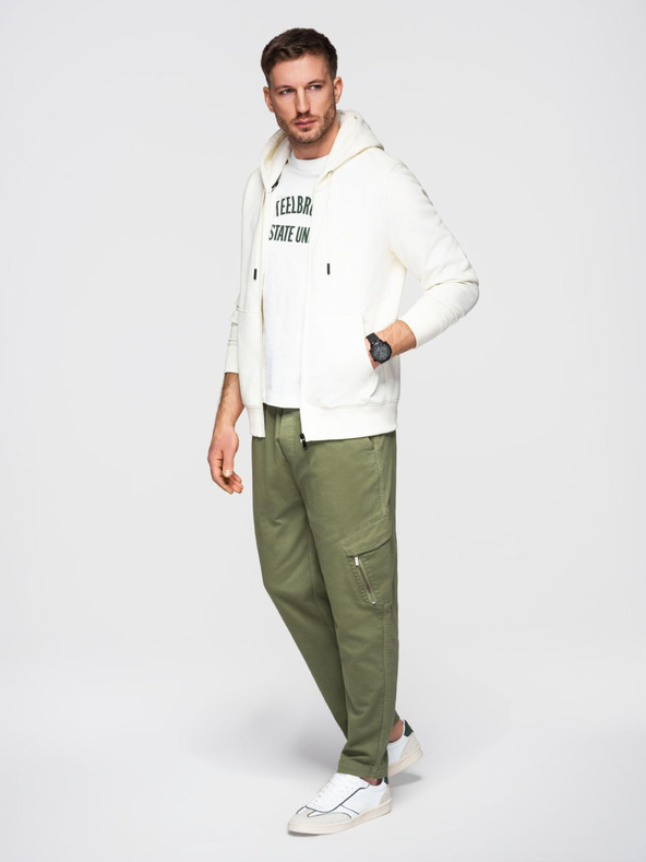 Ombre Clothing Muška pletena trenirka s džepovima maslinasta Ombre odjeća