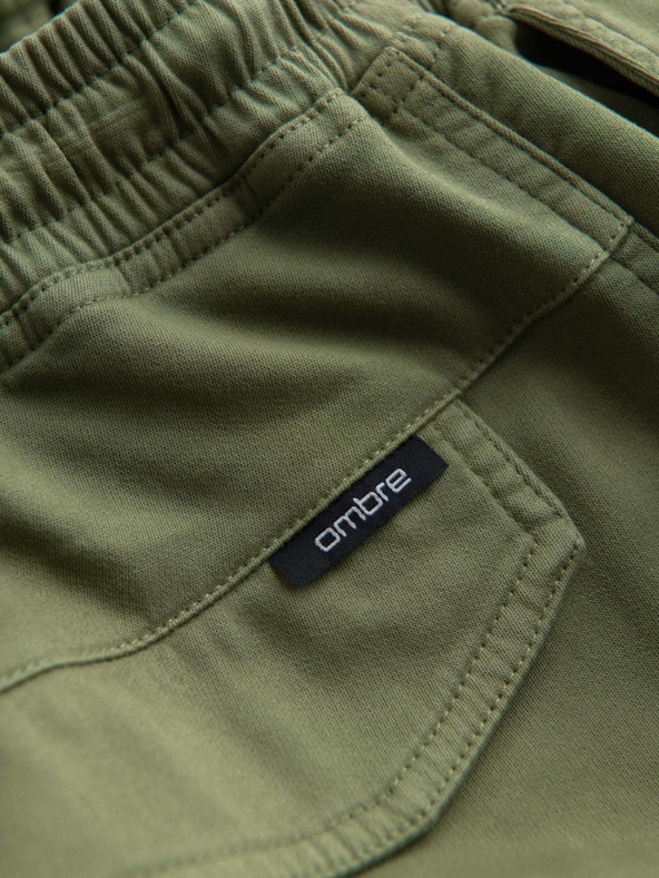 Ombre Clothing Muška pletena trenirka s džepovima maslinasta Ombre odjeća