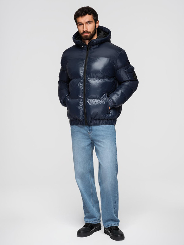 Ombre Clothing Muška topla jakna s rebrastim rubovima Ombre Clothing