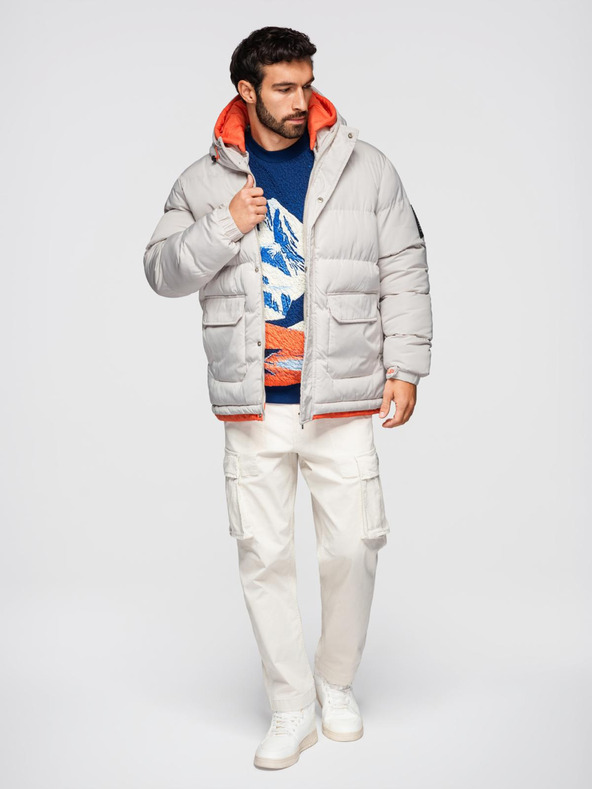 Ombre Clothing Muška sportska topla jakna s dvostrukom kapuljačom Ombre Clothing