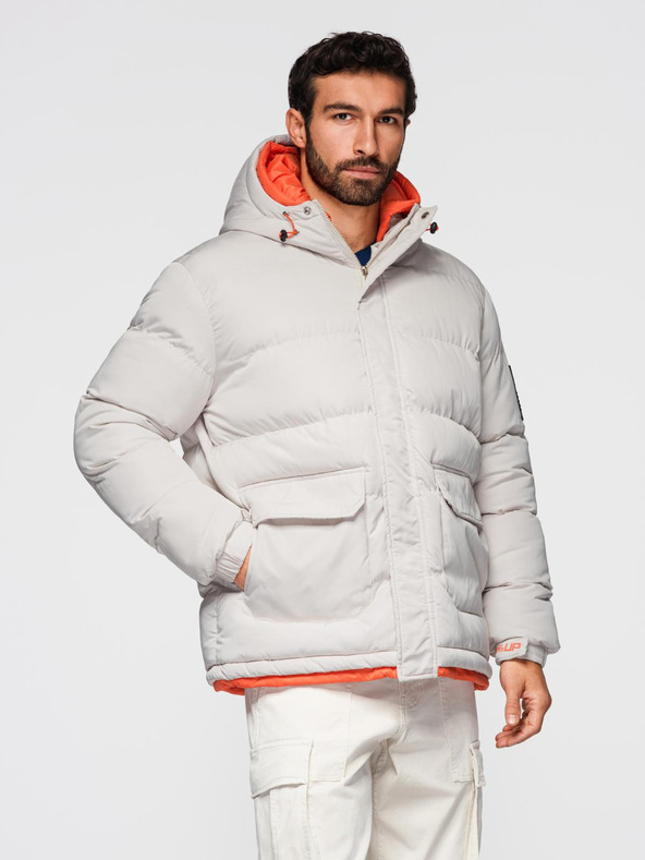 Ombre Clothing Muška sportska topla jakna s dvostrukom kapuljačom Ombre Clothing