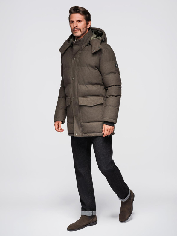 Ombre Clothing Muška duga topla parka jakna s vunom Ombre Clothing