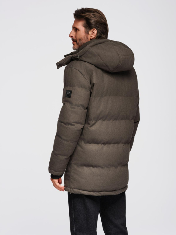 Ombre Clothing Muška duga topla parka jakna s vunom Ombre Clothing