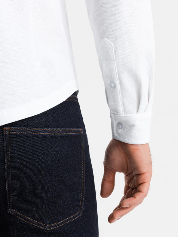 Ombre Clothing Ombre Clothing Muška pletena uska košulja dugih rukava