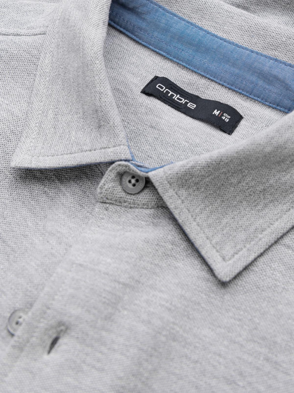 Ombre Clothing Ombre Clothing Muška pletena uska košulja dugih rukava