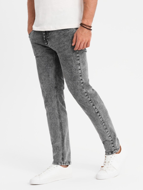 Ombre Clothing Muške traperice STRAIGHT LEG - crne V1 OM-PADP-0133 Ombre odjeća