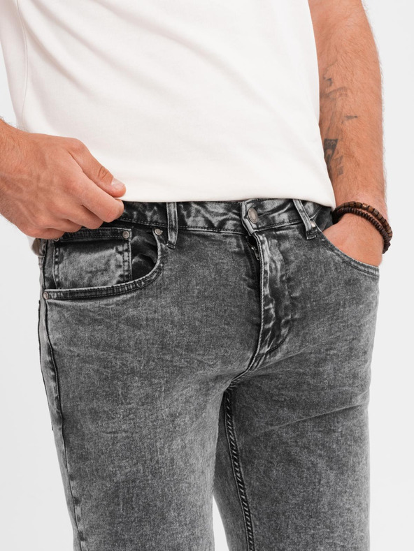 Ombre Clothing Muške traperice STRAIGHT LEG - crne V1 OM-PADP-0133 Ombre odjeća