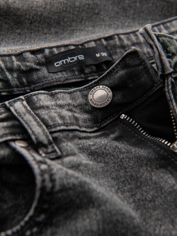 Ombre Clothing Muške traperice STRAIGHT LEG - crne V1 OM-PADP-0133 Ombre odjeća