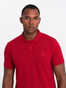 Ombre Clothing Muška pamučna polo majica BASIC - tamnoplava/bijela/crvena V3 OM-POBS-0133 Ombre odjeća