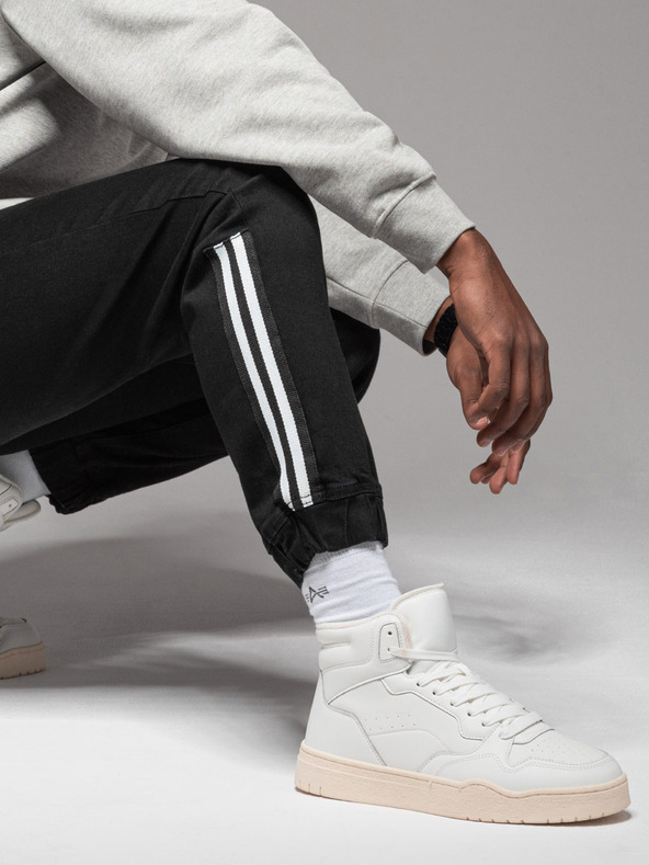 Ombre Clothing Muška traper trenirka s obrubom - crna V2 OM-PADJ-0156 Ombre odjeća