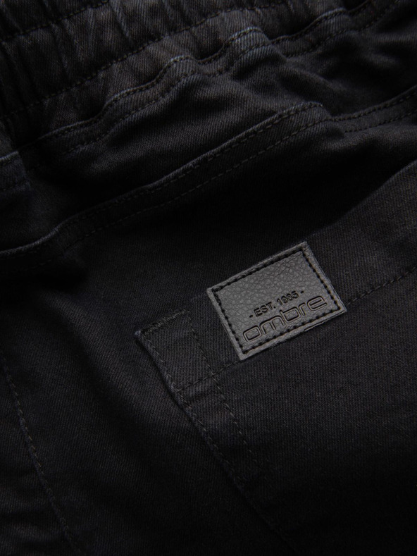 Ombre Clothing Muška traper trenirka s obrubom - crna V2 OM-PADJ-0156 Ombre odjeća