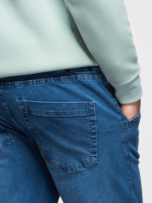 Ombre Clothing Muške traper trenirke s rubom - plava V3 OM-PADJ-0156 Ombre odjeća