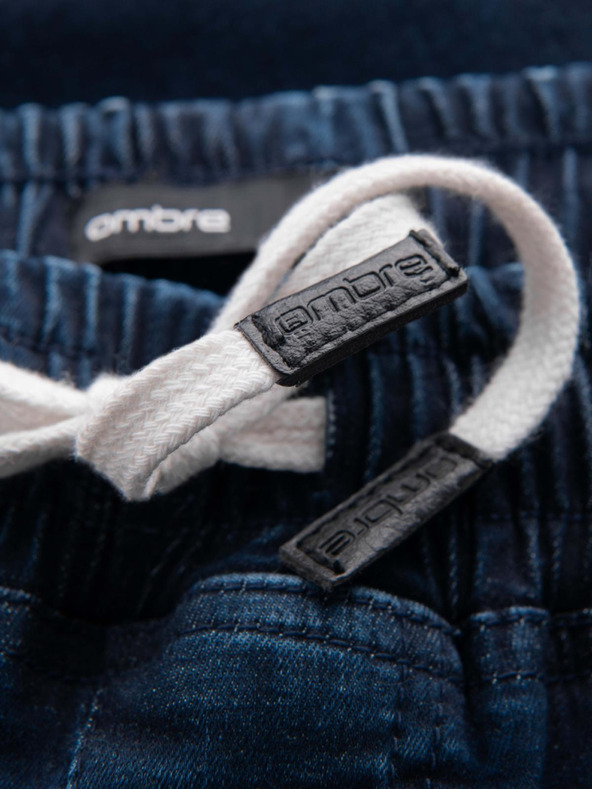 Ombre Clothing Muške traper trenirke s ukrasima - tamnoplava V4 OM-PADJ-0156 Ombre odjeća