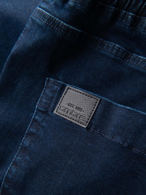 Ombre Clothing Muške traper trenirke s ukrasima - tamnoplava V4 OM-PADJ-0156 Ombre odjeća