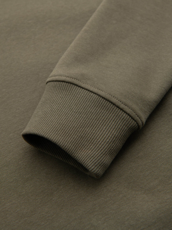 Ombre Clothing Muška kaki pamučna bombaška majica s patentnim zatvaračem Ombre odjeća