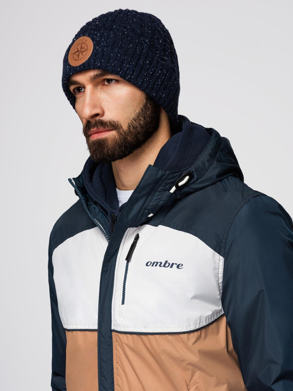 Ombre Clothing Muška svijetla sportska jakna s flisom smeđa Ombre odjeća