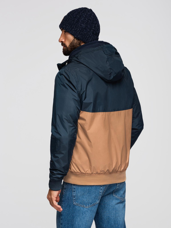 Ombre Clothing Muška svijetla sportska jakna s flisom smeđa Ombre odjeća