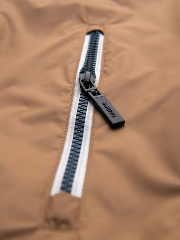 Ombre Clothing Muška svijetla sportska jakna s flisom smeđa Ombre odjeća