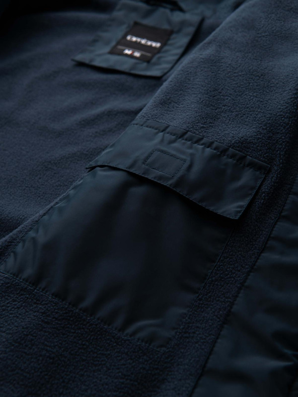 Ombre Clothing Muška svijetla sportska jakna s flisom smeđa Ombre odjeća