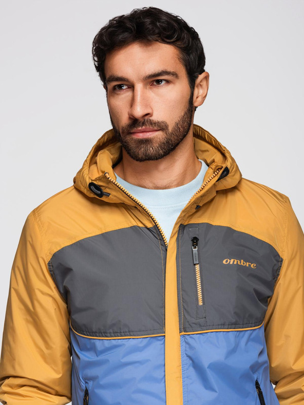 Ombre Clothing Muška svijetla sportska jakna s flisom plava Ombre odjeća