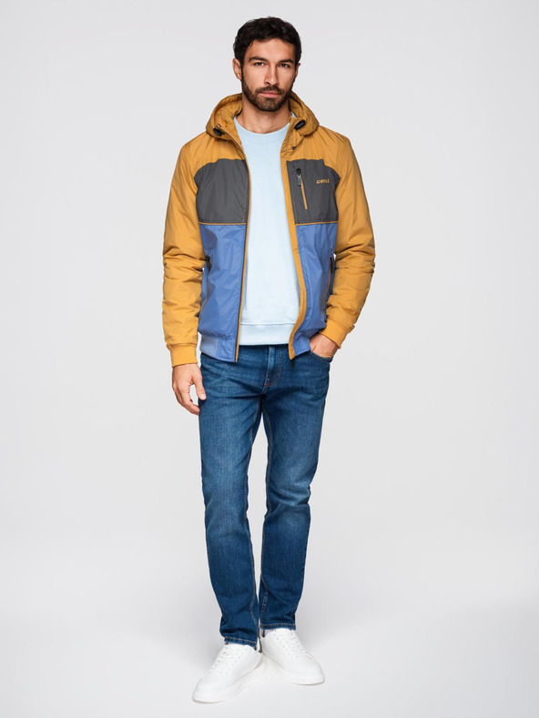 Ombre Clothing Muška svijetla sportska jakna s flisom plava Ombre odjeća