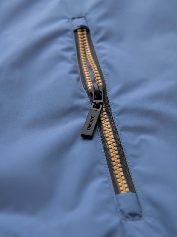 Ombre Clothing Muška svijetla sportska jakna s flisom plava Ombre odjeća