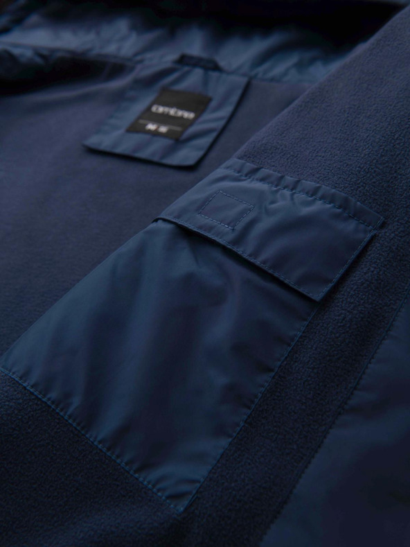 Ombre Clothing Muška svijetla sportska jakna s flisom zelena Ombre odjeća