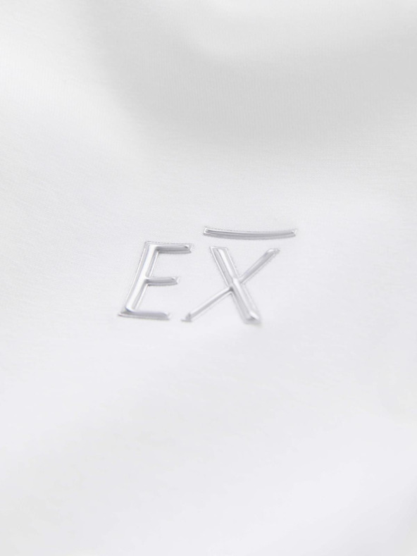 Ombre Clothing Muška majica kratkih rukava SLIM FIT s dugim rukavima i V-izrezom s elastinom i printom bijela Ombre odjeća