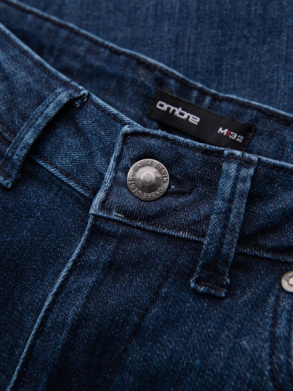 Ombre Clothing Muške klasične isprane traperice REGULAR FIT plava Ombre odjeća