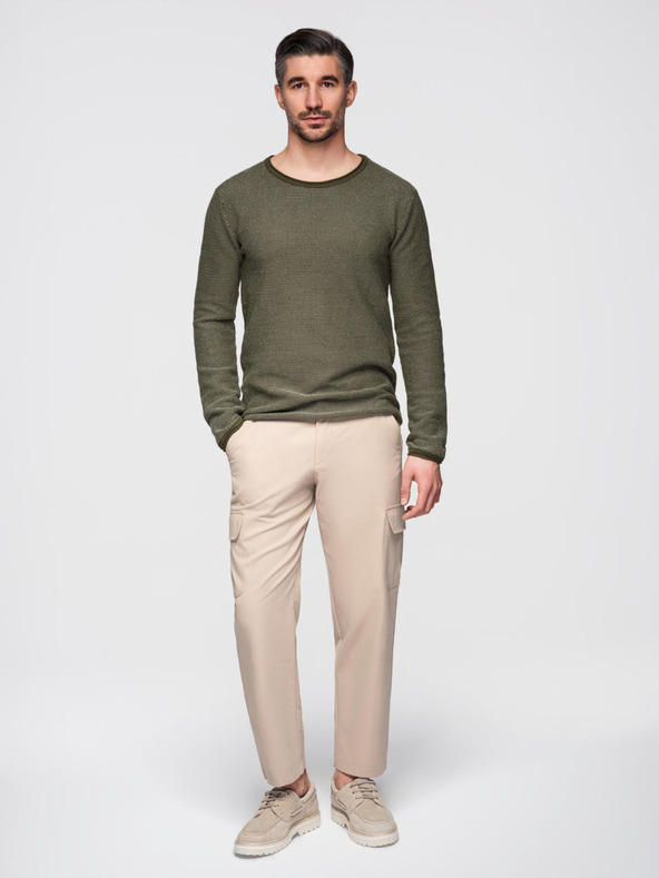 Ombre Clothing Muški pleteni pulover RELAXED FIT s uzorkom zeleni Ombre Clothing