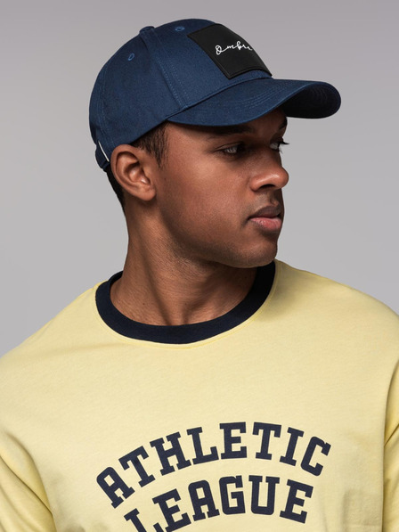 Ombre Clothing Muška bejzbolska kapa s velikom zakrpom tamnoplava Ombre odjeća