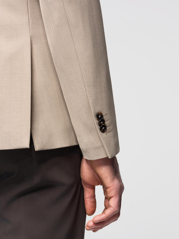 Ombre Clothing Elegantna muška bež jakna od mješavine vune Ombre Clothing