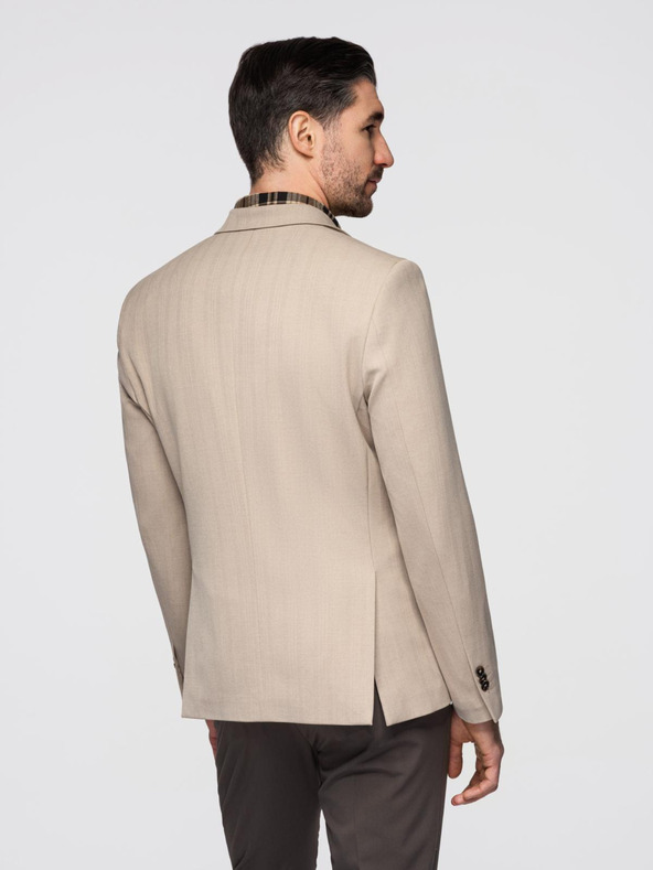 Ombre Clothing Elegantna muška bež jakna od mješavine vune Ombre Clothing