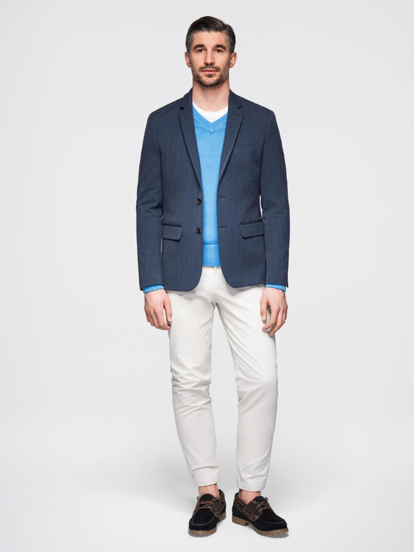 Ombre Clothing Elegantna muška jakna od mješavine vune u tamnoplavoj Ombre odjeći