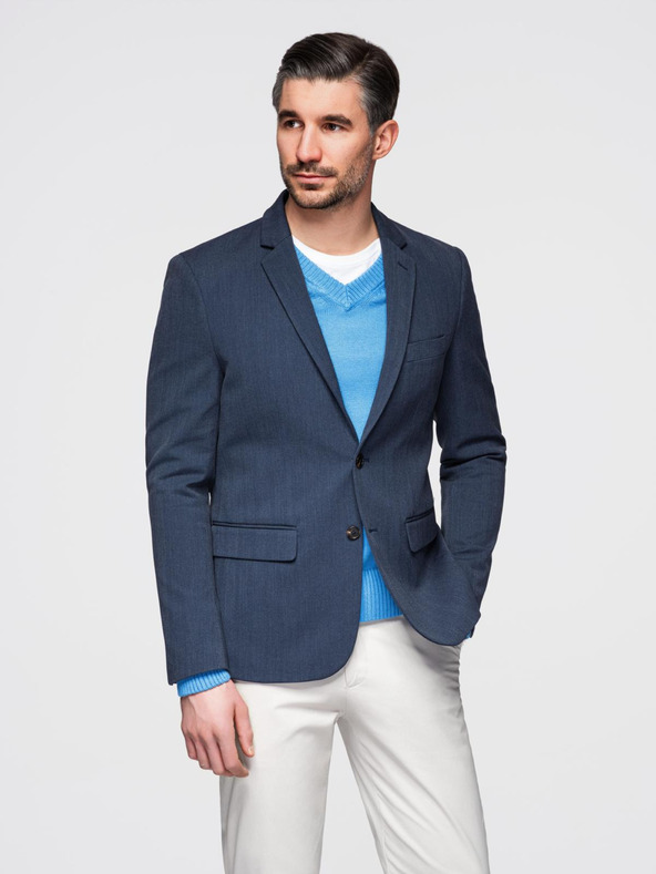 Ombre Clothing Elegantna muška jakna od mješavine vune u tamnoplavoj Ombre odjeći