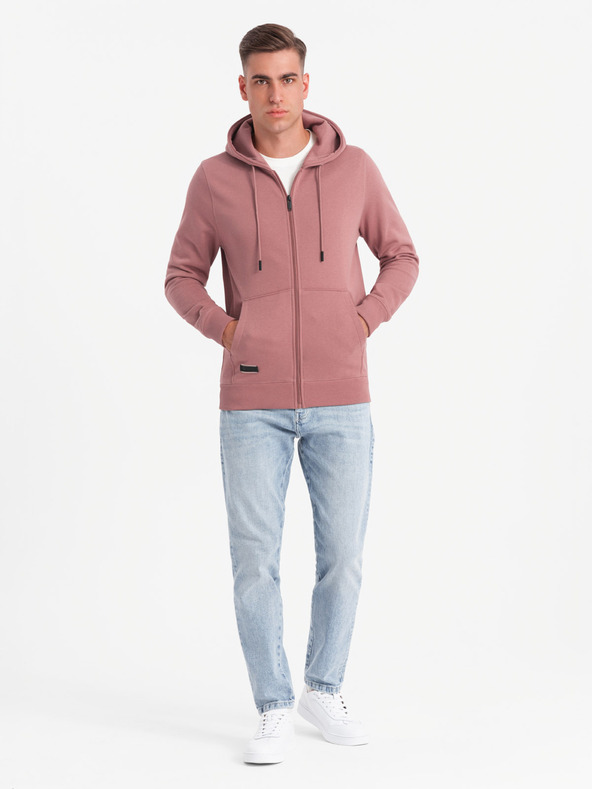 Ombre Clothing Muška pamučna dukserica BASIC sa zipom Ombre Clothing