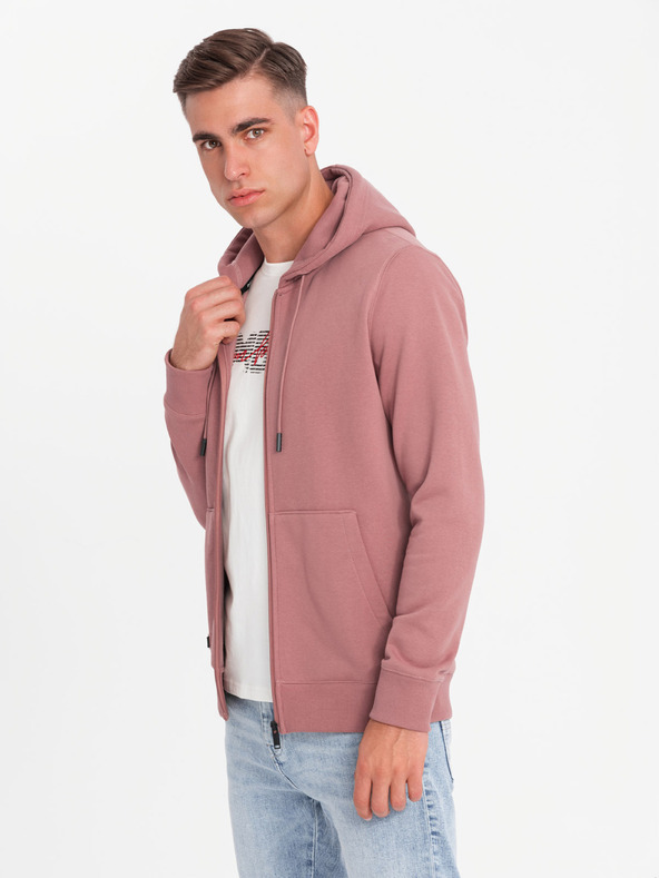 Ombre Clothing Muška pamučna dukserica BASIC sa zipom Ombre Clothing