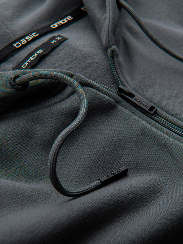 Ombre Clothing Muška pamučna dukserica BASIC sa zipom Ombre Clothing