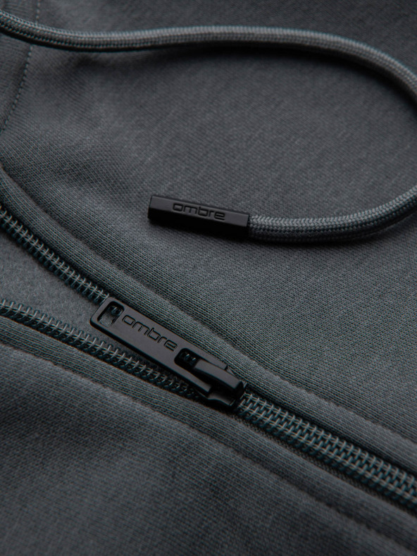 Ombre Clothing Muška pamučna dukserica BASIC sa zipom Ombre Clothing