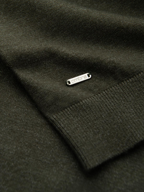 Ombre Clothing Muška pletena dolčevita od viskoze - tamnosiva V5 OM-SWTN-0127 Ombre odjeća