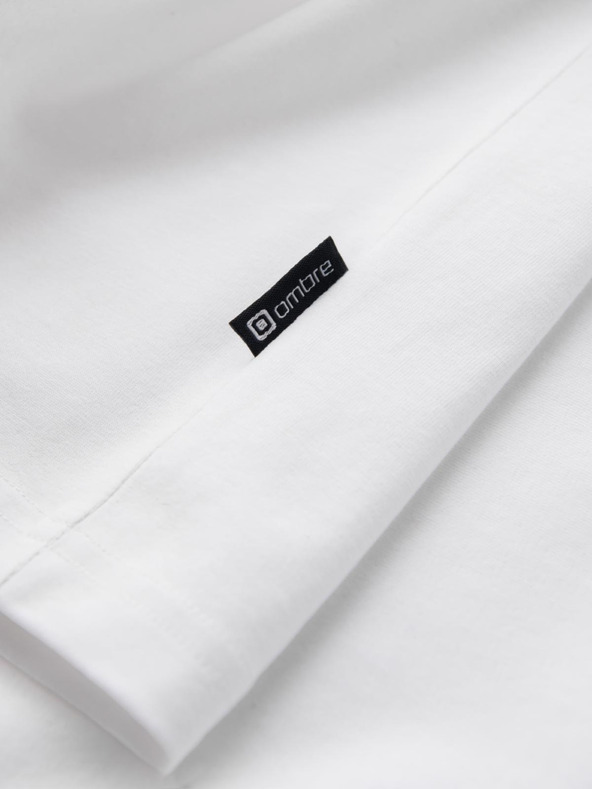 Ombre Clothing Muška trobojna pamučna majica kratkih rukava - bijela i tamnoplava V3 OM-TSCT-0174 Ombre odjeća