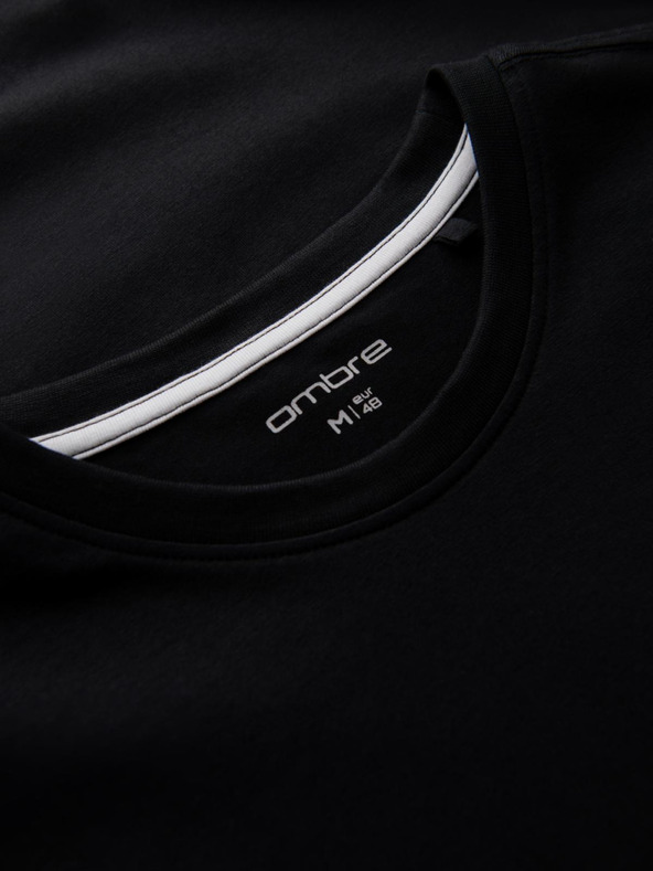 Ombre Clothing Muška trobojna pamučna majica kratkih rukava - bijela i tamnoplava V3 OM-TSCT-0174 Ombre odjeća