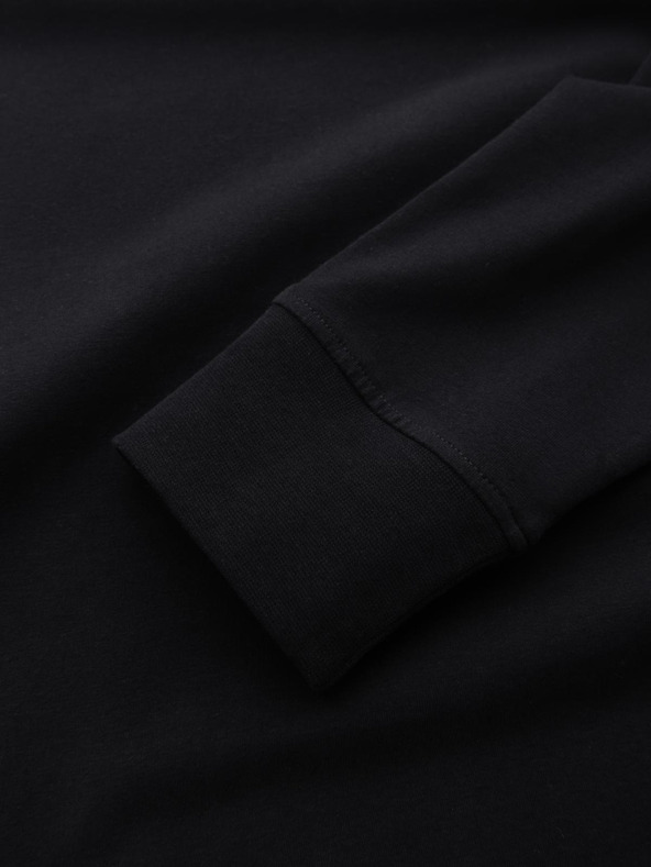 Ombre Clothing LOOSE FIT muška pamučna majica dugih rukava s okruglim izrezom - crna V1 OM-LSBC-0129 Ombre odjeća